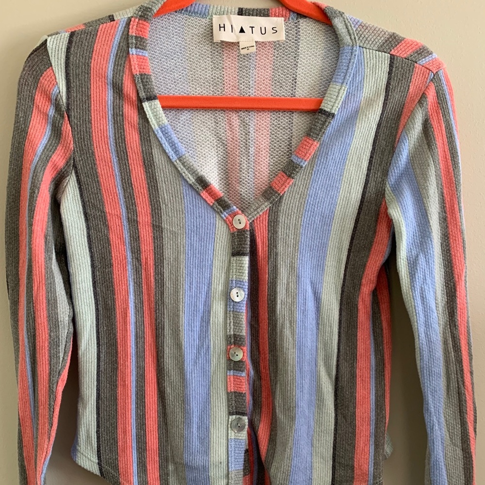 Women’s XS casual colorful top long sleeve stripes